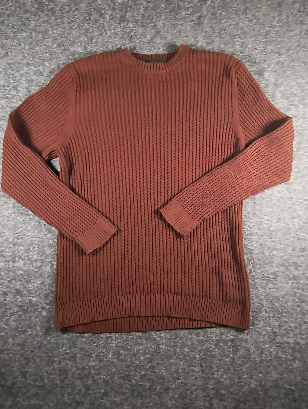 Eddie Bauer rusty brown thick knit sweater, men's large